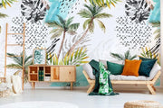 Abstract Water Color Palm Trees Mural-Textures-Eazywallz
