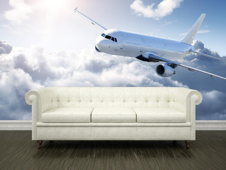 Airplane in the sky Wall Mural-Transportation-Eazywallz