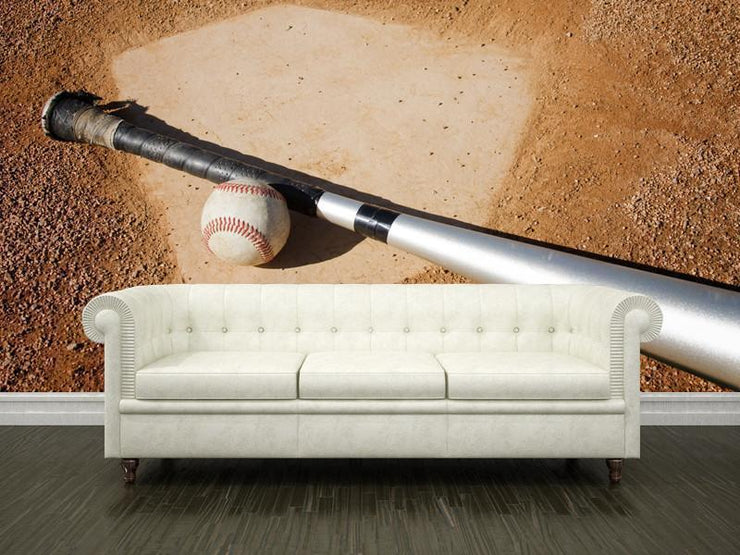 Baseball and bat Wall Mural-Sports-Eazywallz