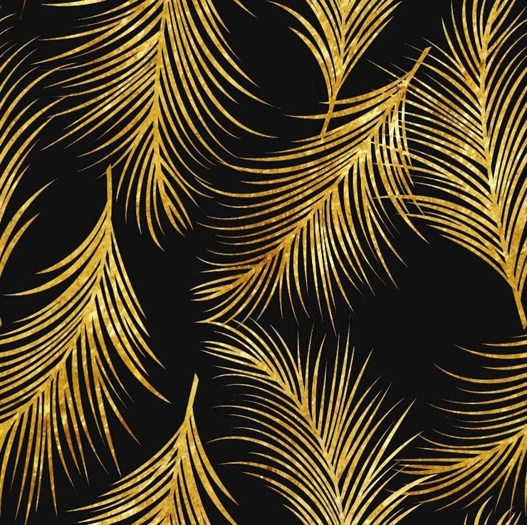 Papier Peint Black and Gold Palm Leaf 