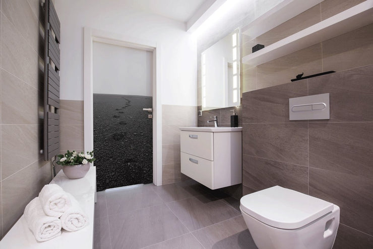 Black Pebble Beach Door Mural-Zen-Eazywallz