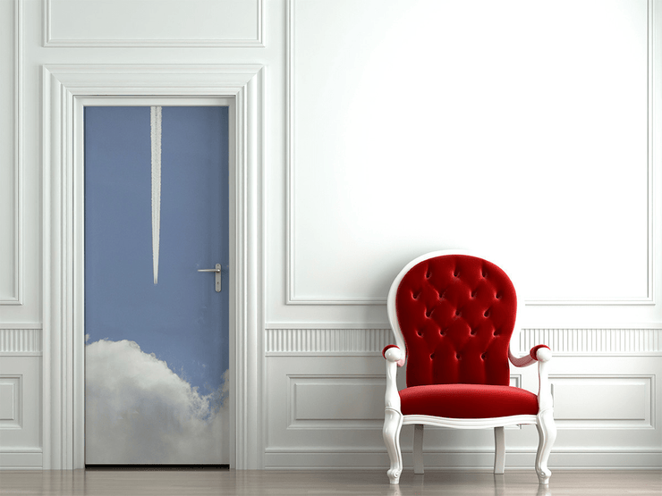 Blue Sky Contrail Door Mural-Zen-Eazywallz