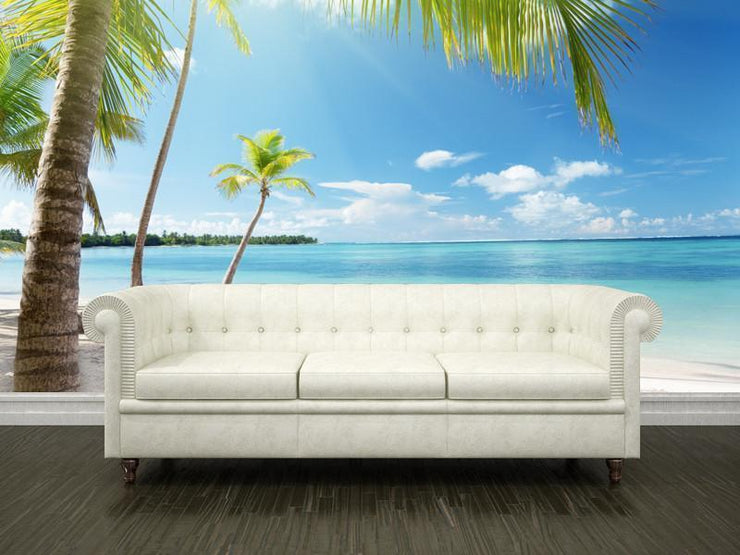 Coconut palms in sunlight Wall Mural-Tropical & Beach-Eazywallz