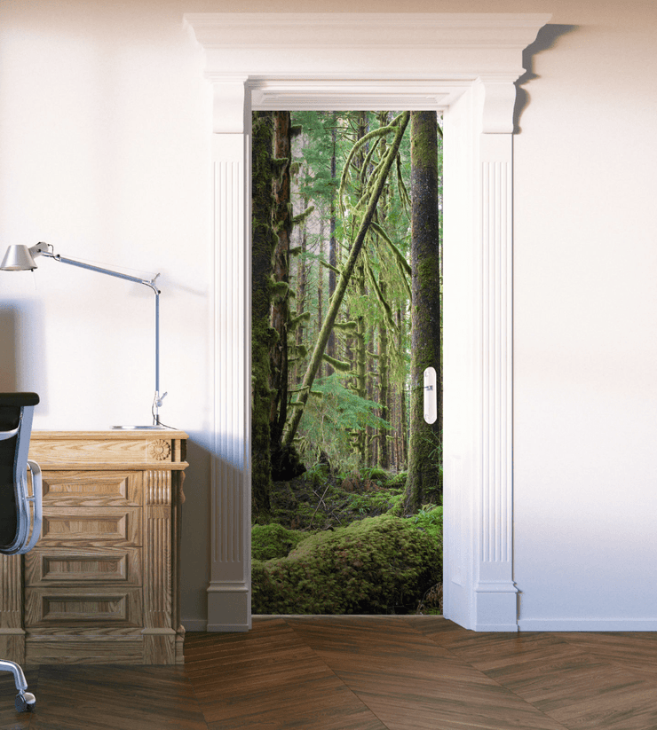 Decor de porte en mousse verte de la forêt profonde - Paysages et nature - Eazywallz