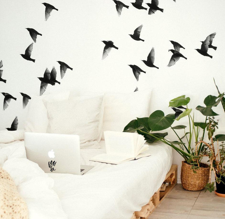 Flock of Sparrows Wall Mural-Landscapes & Nature-Eazywallz