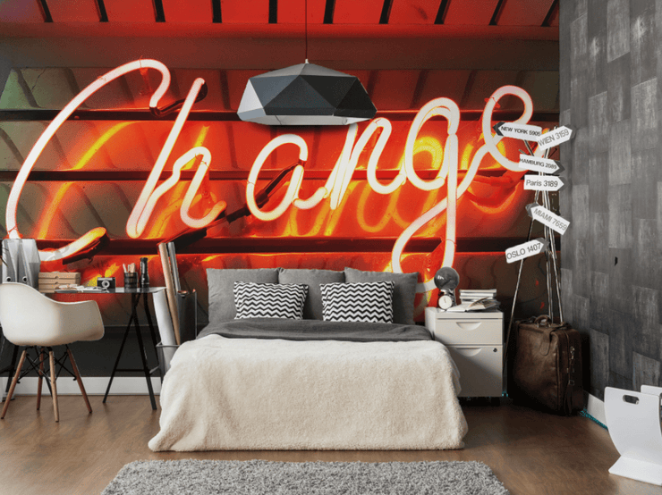 Highlighted Change Wall Mural-Abstract,Zen,Textures,Words,Best Rated Murals,Featured Category of the Month-Eazywallz