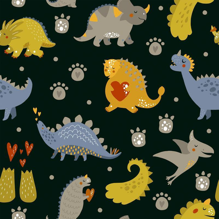 Kids Dark Dinosaur Removable Wallpaper-wallpaper-Eazywallz