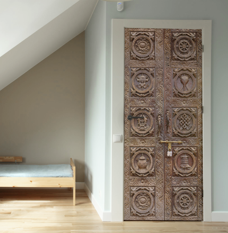 Nepal Wood Carved Door Mural-door-Eazywallz