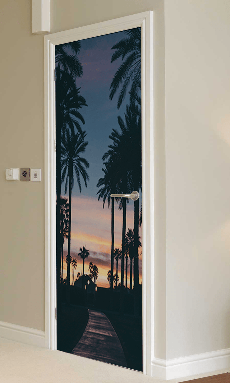 Palm Tree Pathway Door Mural-Tropical & Beach-Eazywallz
