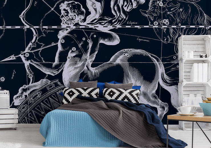 Sagittarius Constellation Map in Navy Wall Mural-astrology-Eazywallz