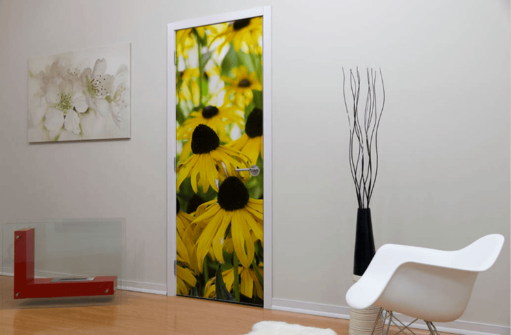 Sunflower Field Door Mural-Florals,Macro-Eazywallz
