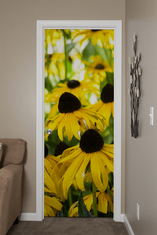 Sunflower Field Door Mural-Florals,Macro-Eazywallz