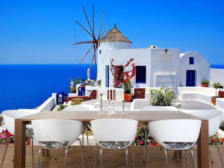 Windmill in Santorini, Greece Wall Mural-Buildings & Landmarks-Eazywallz