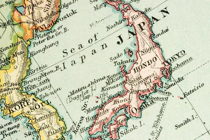 1907 Vintage Japan Map Wall Mural-Maps-Eazywallz