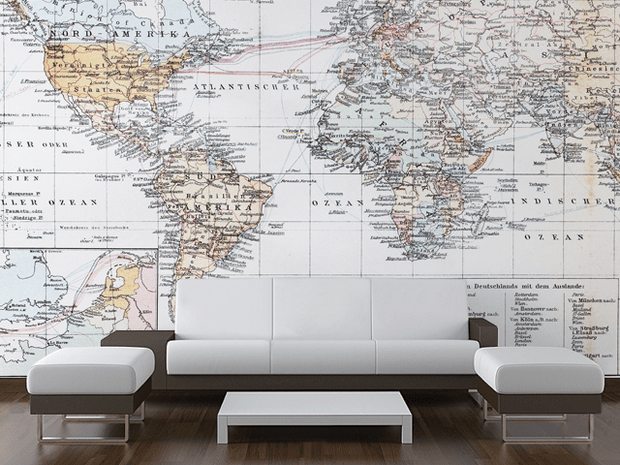 1908 Map of the World Wall Mural-Maps-Eazywallz