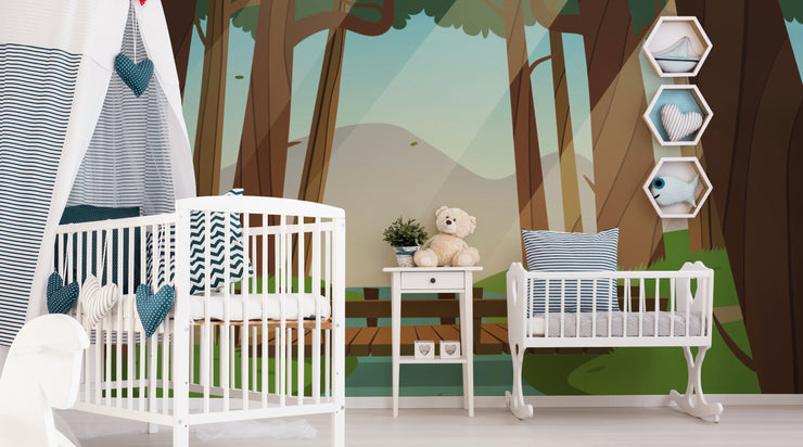 Illustrated Mini Forest Wallpaper Mural