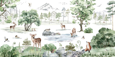 Deer Forest -Winter- Wall Mural