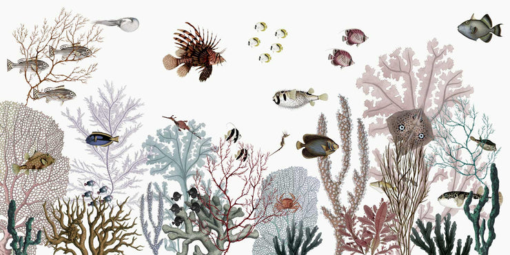 White Roaring Reef Wall Mural