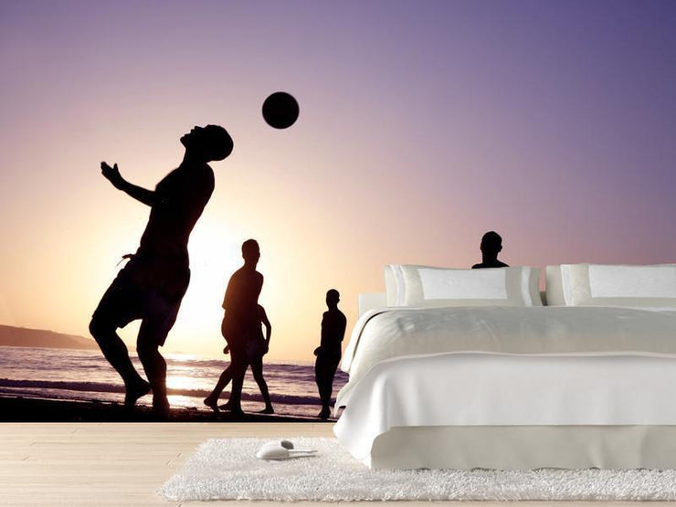 Beach soccer silhouettes Wall Mural-Sports-Eazywallz