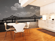 Black and White Bridge Line Wall Mural-Black & White,Buildings & Landmarks,Urban,Featured Category-Eazywallz