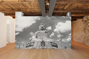 Black and White Buddha Statue Wall Mural-Zen-Eazywallz