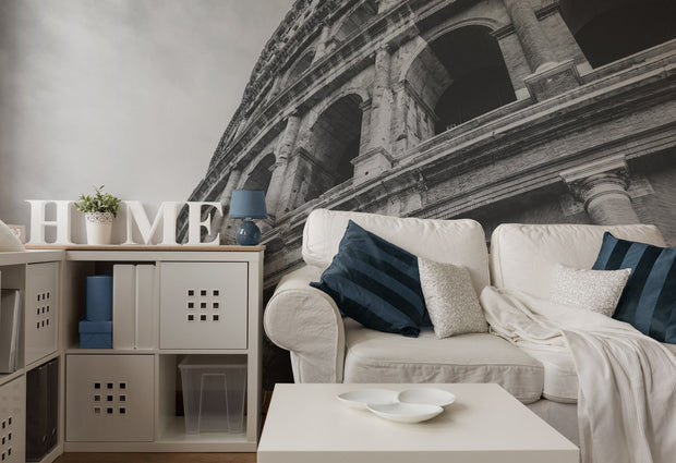 Black and White Colosseum Wall Mural-Buildings & Landmarks-Eazywallz
