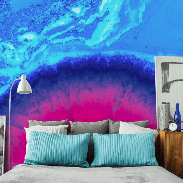 Blue & Pink Abstract Mural-Abstract,Modern Graphics,Featured Category of the Month-Eazywallz