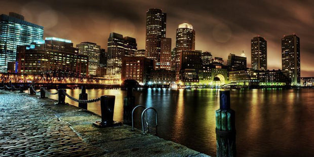 Boston at Night Wall Mural-Cityscapes,Panoramic,Best Rated Murals-Eazywallz