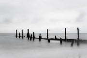 Breakwater in Quiet Sea Wall Mural-Abstract,Black & White,Landscapes & Nature-Eazywallz