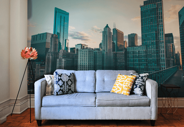 Chicago Skyline 2 Wall Mural-Cityscapes-Eazywallz