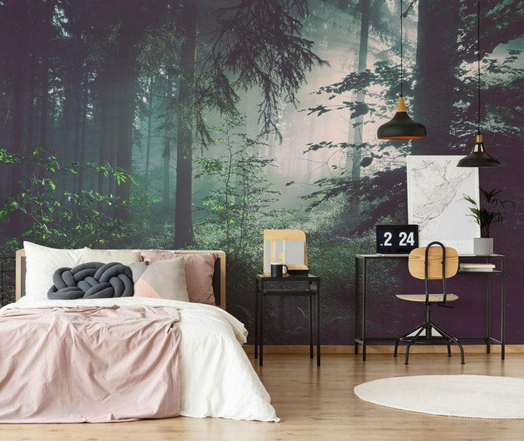 Dark Forest Off Trail Wallpaper Mural-Landscapes & Nature-Eazywallz