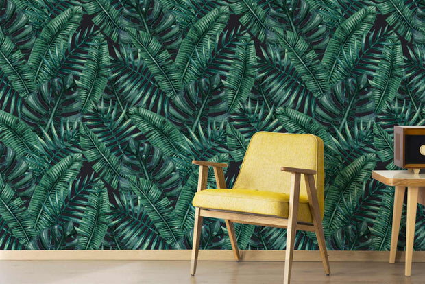 green jungle leaf wallpaper 