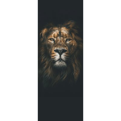 Dark Lion Head Door Mural-Animals & Wildlife,Black & White-Eazywallz
