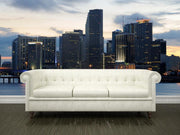 Downtown Miami at dusk Wall Mural-Cityscapes-Eazywallz
