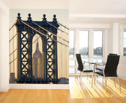 Empire State Building & Manhattan Bridge Wall Mural-Buildings & Landmarks,Cityscapes,Urban,Featured Category-Eazywallz