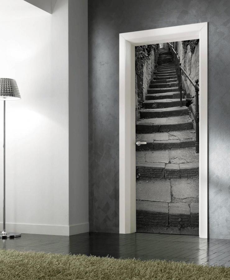 Flight of Old Stone Steps Door Mural-Zen-Eazywallz