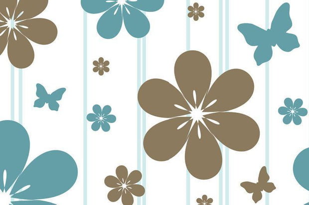 Flowers and butterflies pattern Wall Mural-Patterns,Featured Category of the Month-Eazywallz