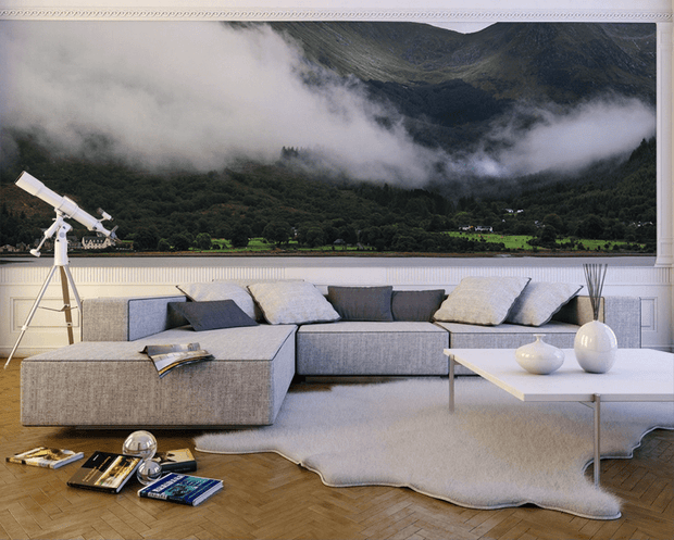 Foggy Mountains in Scotland Wall Mural-Landscapes & Nature,Panoramic-Eazywallz