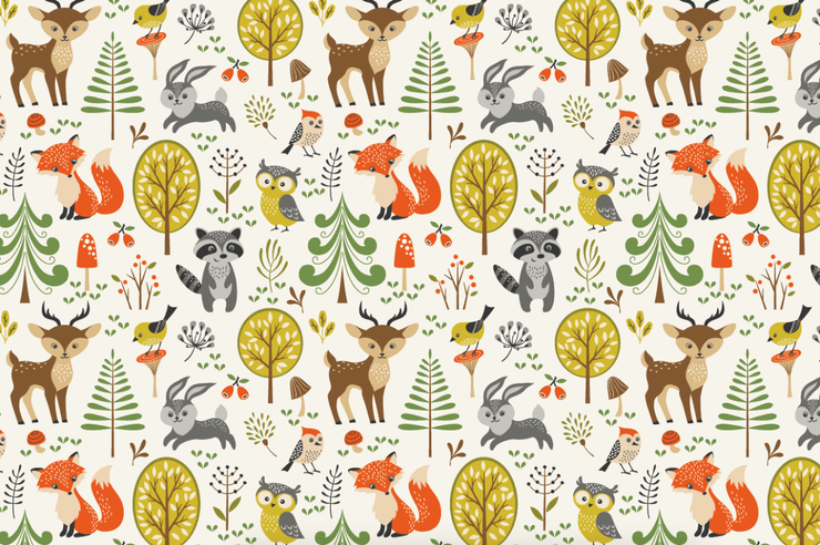 Forest Animals Wall Mural-Kids' Stuff-Eazywallz