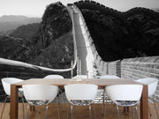 Great Wall in winter, China Wall Mural-Black & White,Buildings & Landmarks-Eazywallz