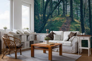 Green Forest Hill Wall Mural-Landscapes & Nature-Eazywallz