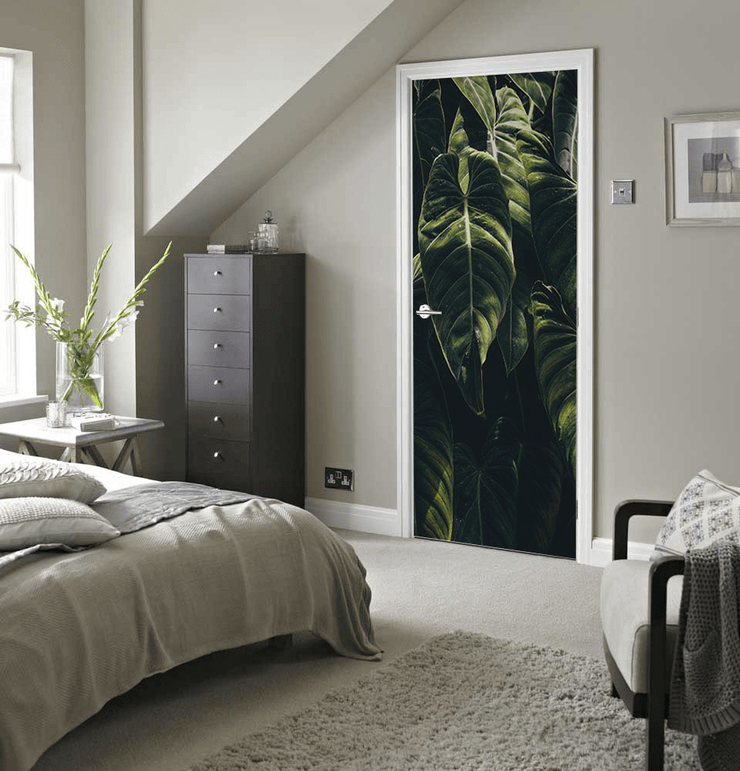 Jungle Leaf Door Mural-Landscapes & Nature-Eazywallz