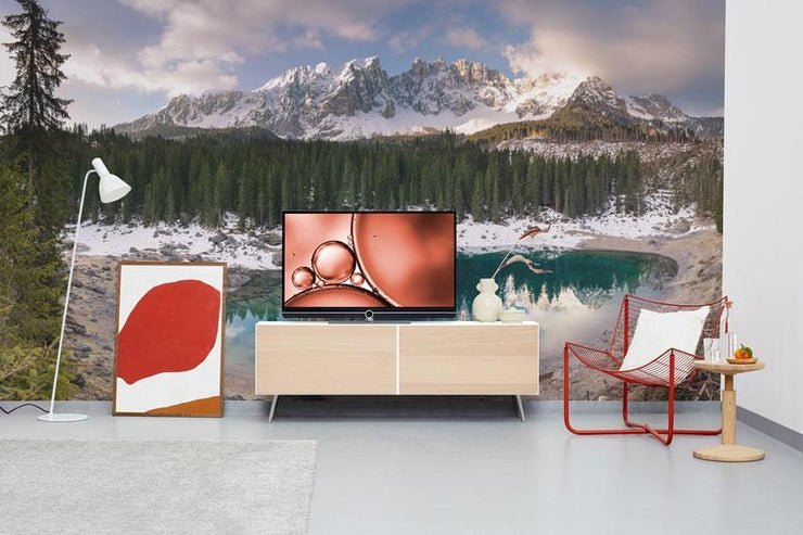 Lago di Carezza Mountain & Lake Mural Wallpaper-Landscapes & Nature-Eazywallz