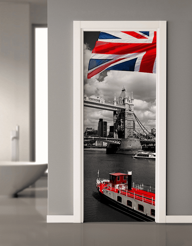 London Flag Door Mural-Transportation-Eazywallz
