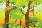 Monkeys in the jungle Wall Mural-Kids' Stuff-Eazywallz
