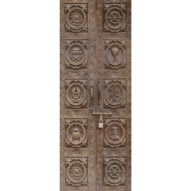 Nepal Wood Carved Door Mural-door-Eazywallz