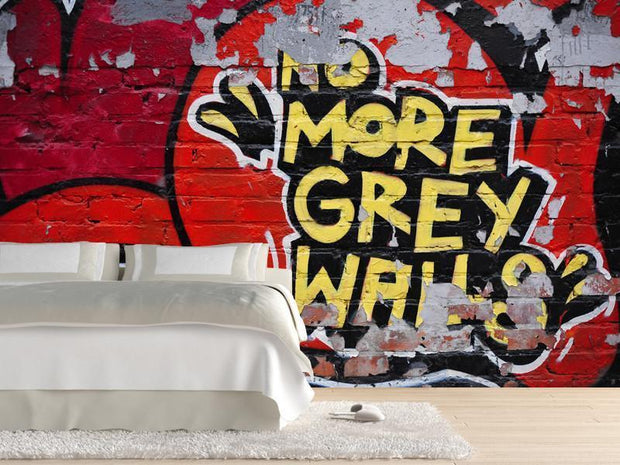 No more grey walls Wall Mural-Urban,Words-Eazywallz