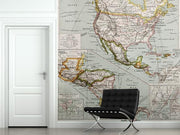 Old Northern and Central America Map Wall Mural-Maps-Eazywallz