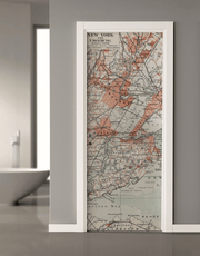 Old NYC Map Door Mural-Urban-Eazywallz