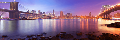 Panoramic View of Manhattan at Dusk Wall Mural-Black & White,Buildings & Landmarks,Cityscapes,Panoramic,Staff Favourite Murals-Eazywallz